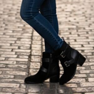 Donald Pliner Womens NEW Dahlin Suede Embossed Boot Leather Zip Bootie Black 6.5